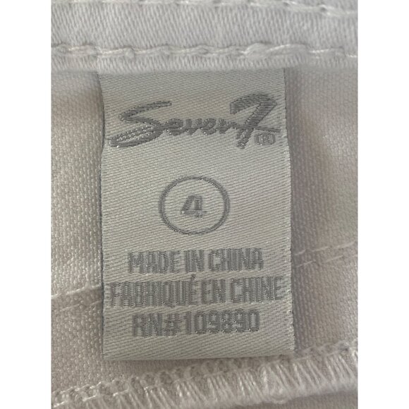 NWOT Seven7 Women's Size 4 Rolled Cuff White Denim Weekend Shorts MSRP$49 - Picture 6 of 8